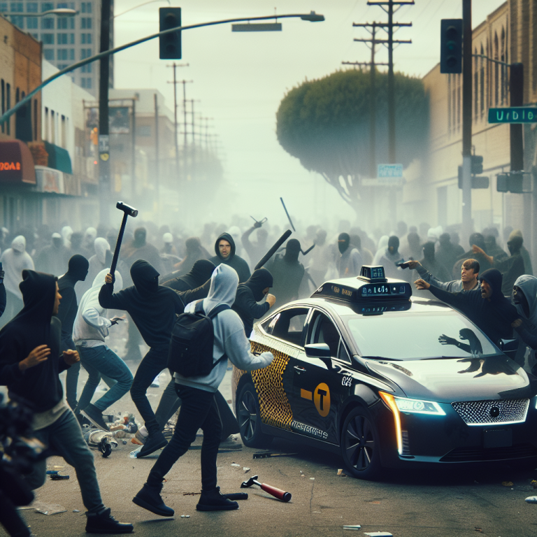 Une foule saccage un robot-taxi Waymo à Los Angeles