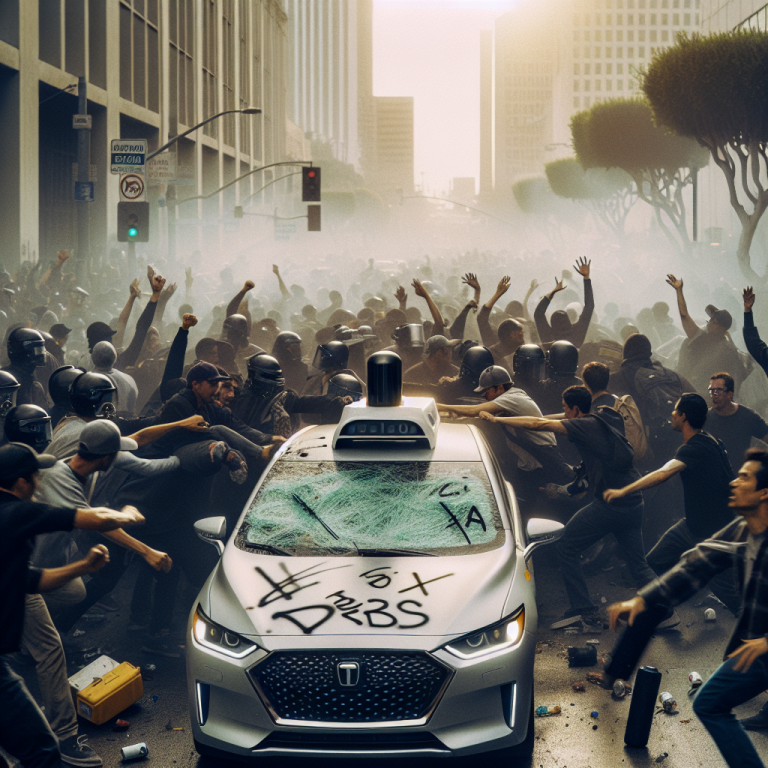 Une foule saccage un robot-taxi Waymo à Los Angeles