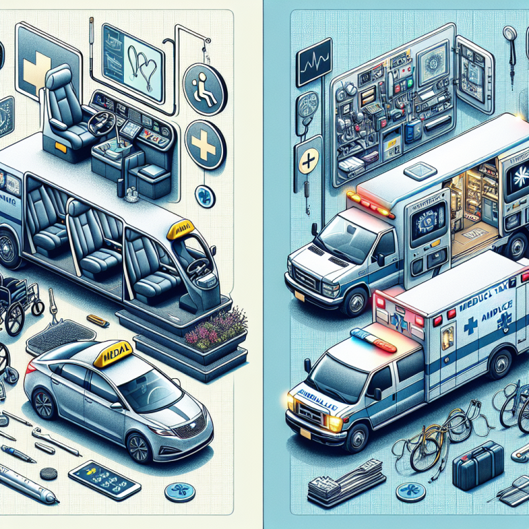 comparaison entre taxi médicalisé et ambulance pour les patients à mobilité réduite